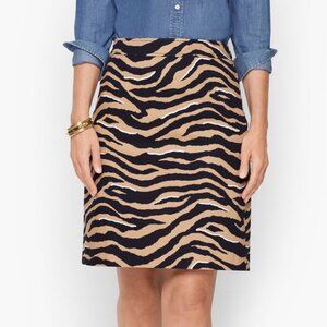 Talbots Canvas A-Line Skirt – Textured Zebra Print Plus Size 24 Petite
